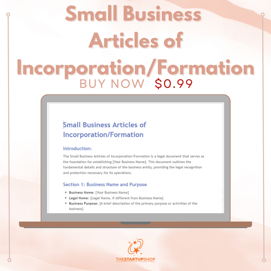 Small Business Articles of Incorporation/Formation